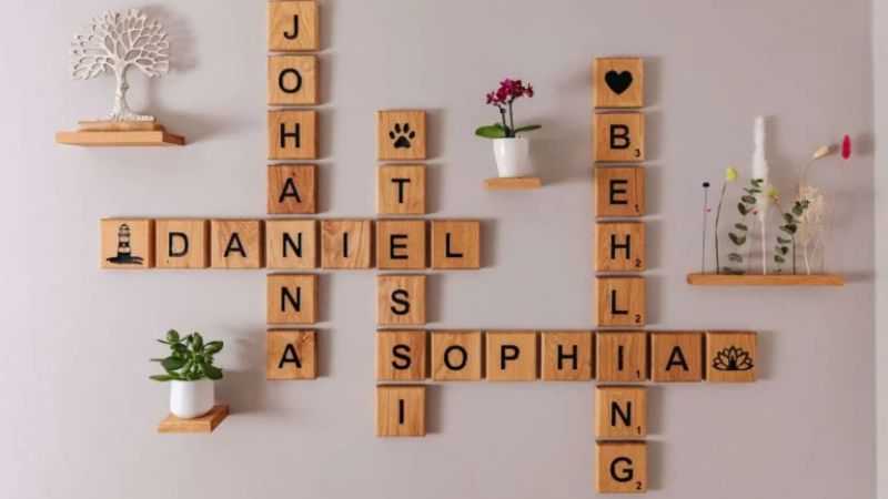 holzbuchstaben wanddekoration